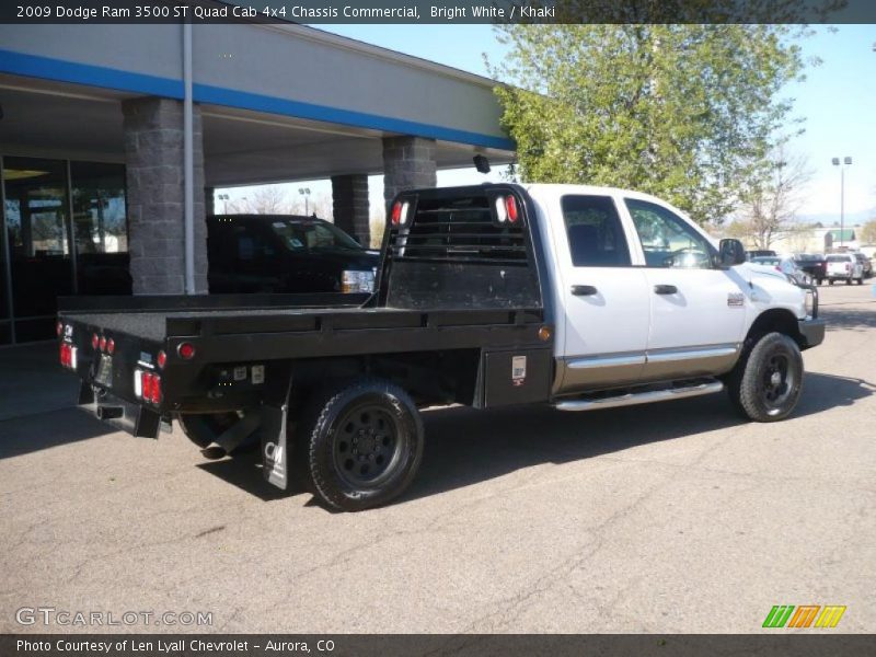 Bright White / Khaki 2009 Dodge Ram 3500 ST Quad Cab 4x4 Chassis Commercial