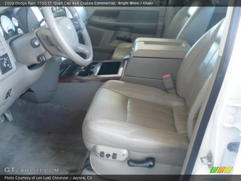 Bright White / Khaki 2009 Dodge Ram 3500 ST Quad Cab 4x4 Chassis Commercial