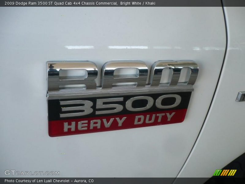 Bright White / Khaki 2009 Dodge Ram 3500 ST Quad Cab 4x4 Chassis Commercial