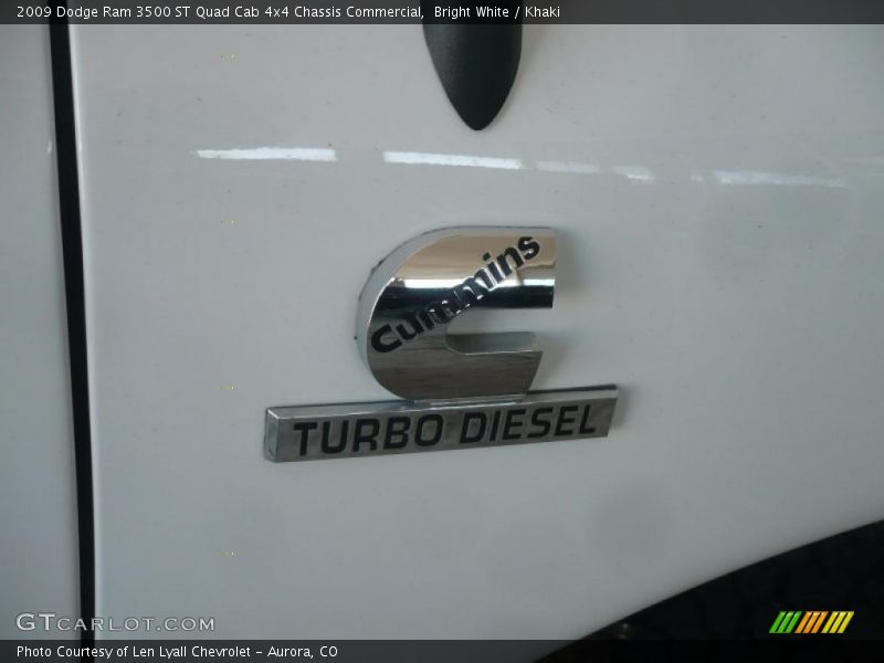 Bright White / Khaki 2009 Dodge Ram 3500 ST Quad Cab 4x4 Chassis Commercial