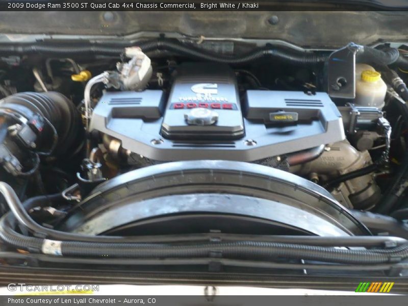 Bright White / Khaki 2009 Dodge Ram 3500 ST Quad Cab 4x4 Chassis Commercial