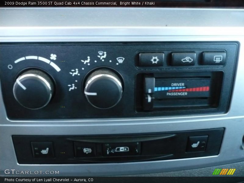 Bright White / Khaki 2009 Dodge Ram 3500 ST Quad Cab 4x4 Chassis Commercial