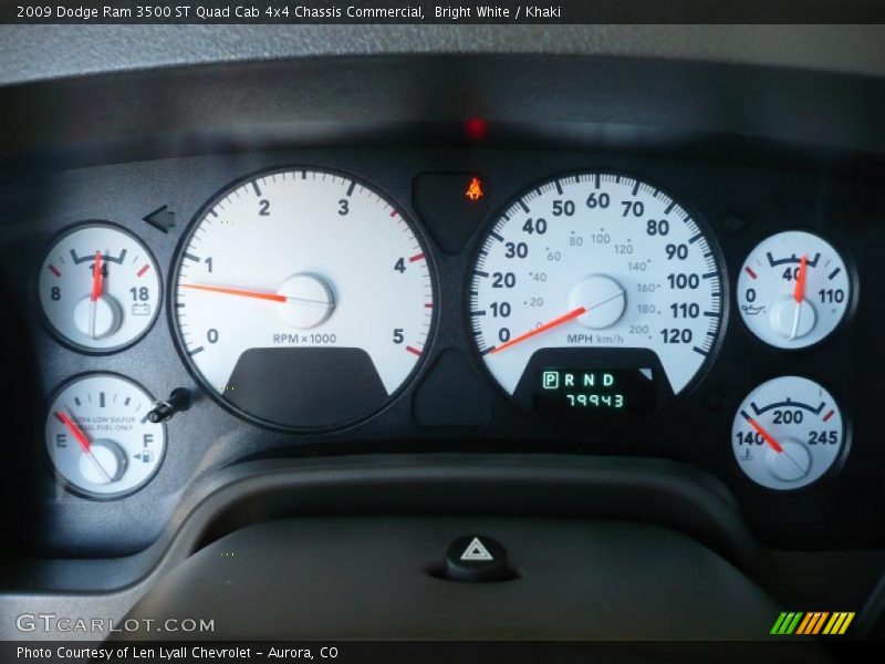 Bright White / Khaki 2009 Dodge Ram 3500 ST Quad Cab 4x4 Chassis Commercial