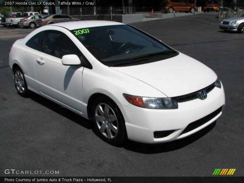 Taffeta White / Gray 2007 Honda Civic LX Coupe