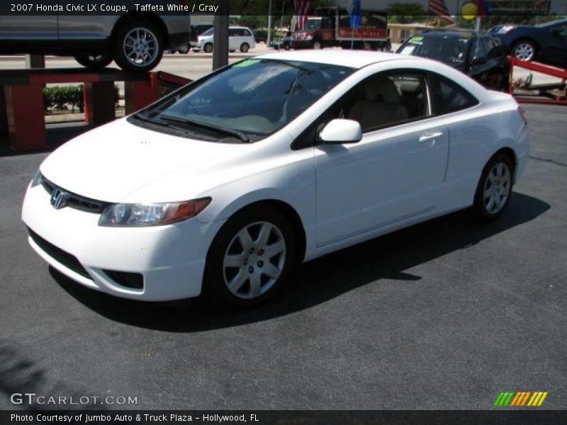 Taffeta White / Gray 2007 Honda Civic LX Coupe