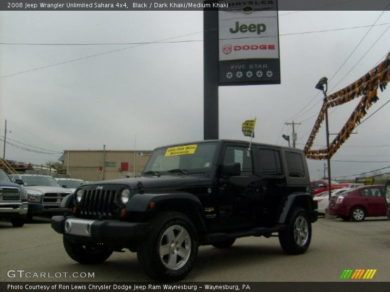 Black / Dark Khaki/Medium Khaki 2008 Jeep Wrangler Unlimited Sahara 4x4