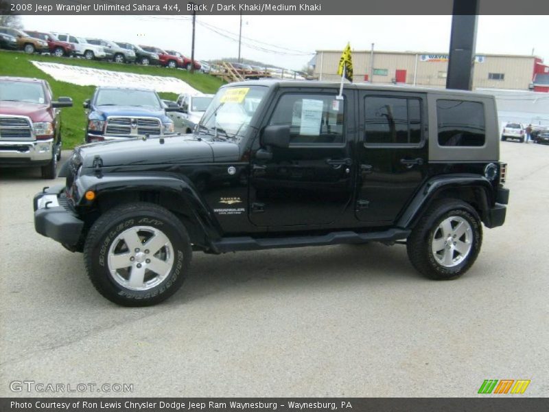 Black / Dark Khaki/Medium Khaki 2008 Jeep Wrangler Unlimited Sahara 4x4