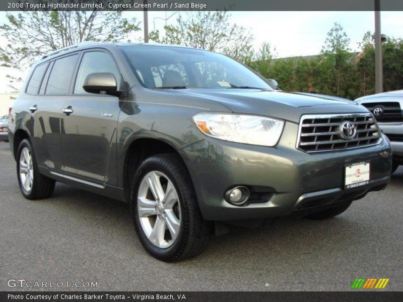 Cypress Green Pearl / Sand Beige 2008 Toyota Highlander Limited