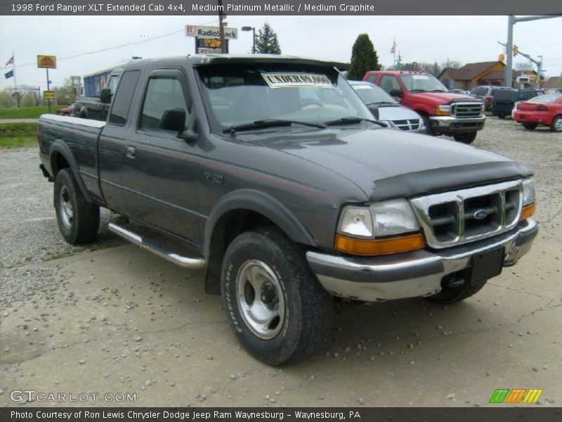 Medium Platinum Metallic / Medium Graphite 1998 Ford Ranger XLT Extended Cab 4x4