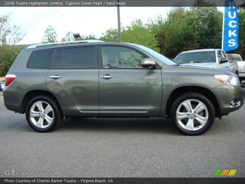 Cypress Green Pearl / Sand Beige 2008 Toyota Highlander Limited