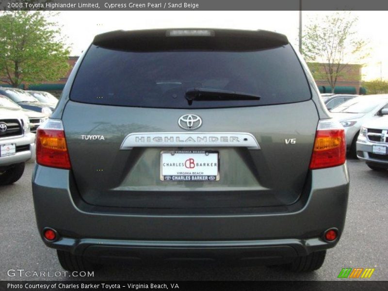 Cypress Green Pearl / Sand Beige 2008 Toyota Highlander Limited