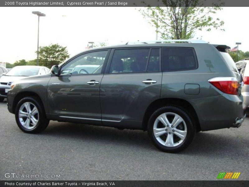 Cypress Green Pearl / Sand Beige 2008 Toyota Highlander Limited