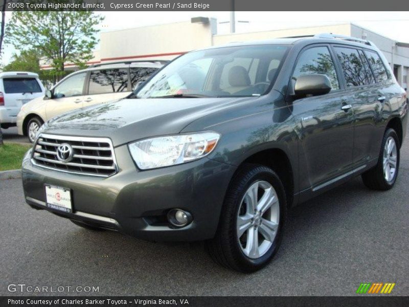 Cypress Green Pearl / Sand Beige 2008 Toyota Highlander Limited