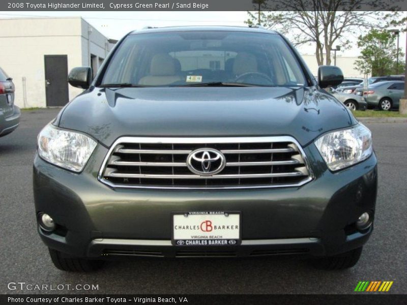 Cypress Green Pearl / Sand Beige 2008 Toyota Highlander Limited