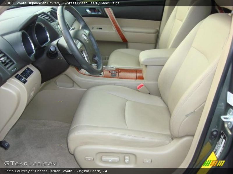 Cypress Green Pearl / Sand Beige 2008 Toyota Highlander Limited