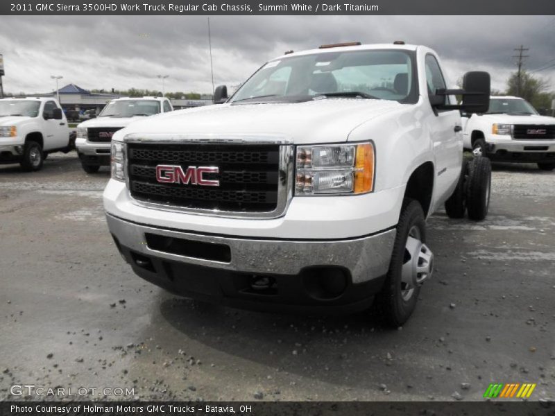 Summit White / Dark Titanium 2011 GMC Sierra 3500HD Work Truck Regular Cab Chassis