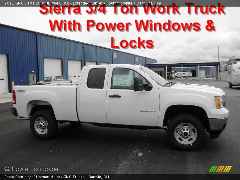 Summit White / Dark Titanium 2011 GMC Sierra 2500HD Work Truck Extended Cab 4x4