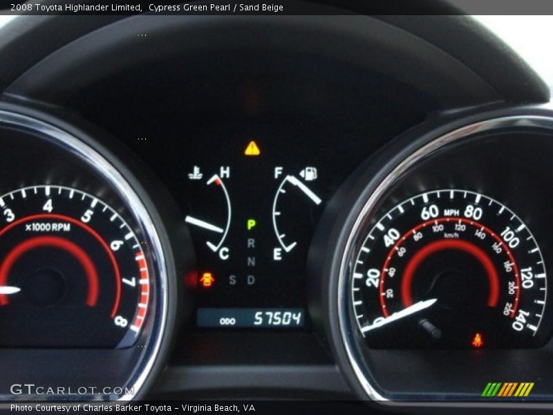 Cypress Green Pearl / Sand Beige 2008 Toyota Highlander Limited