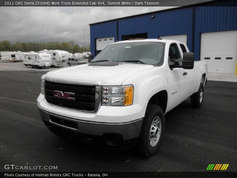 Summit White / Dark Titanium 2011 GMC Sierra 2500HD Work Truck Extended Cab 4x4