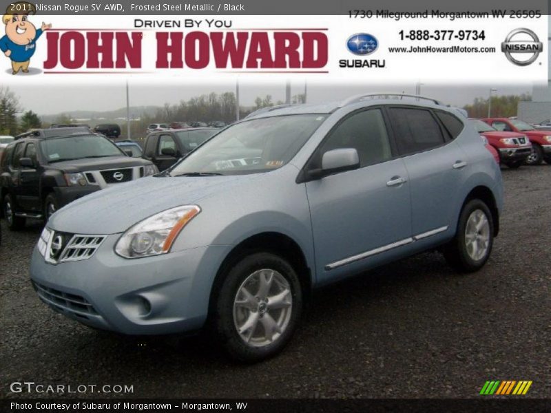 Frosted Steel Metallic / Black 2011 Nissan Rogue SV AWD