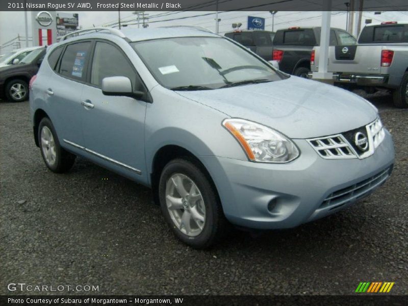 Frosted Steel Metallic / Black 2011 Nissan Rogue SV AWD
