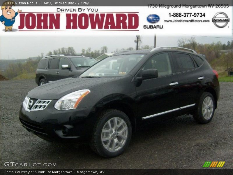 Wicked Black / Gray 2011 Nissan Rogue SL AWD