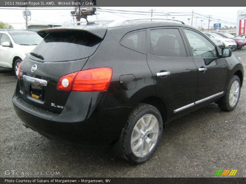 Wicked Black / Gray 2011 Nissan Rogue SL AWD