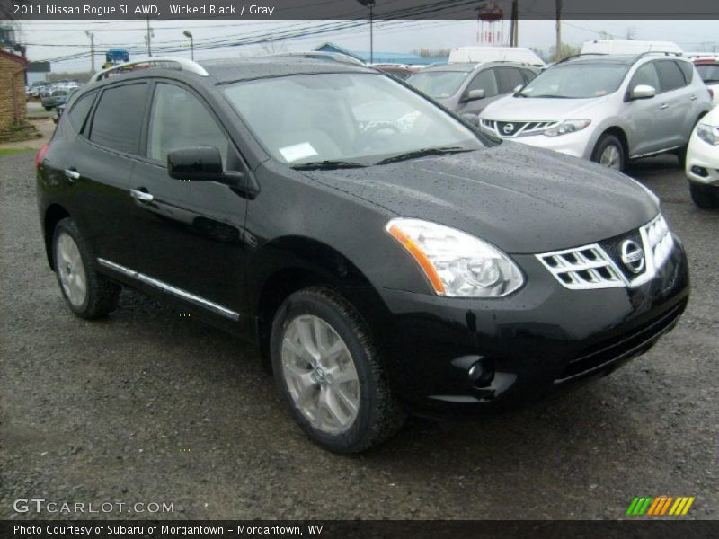 Wicked Black / Gray 2011 Nissan Rogue SL AWD
