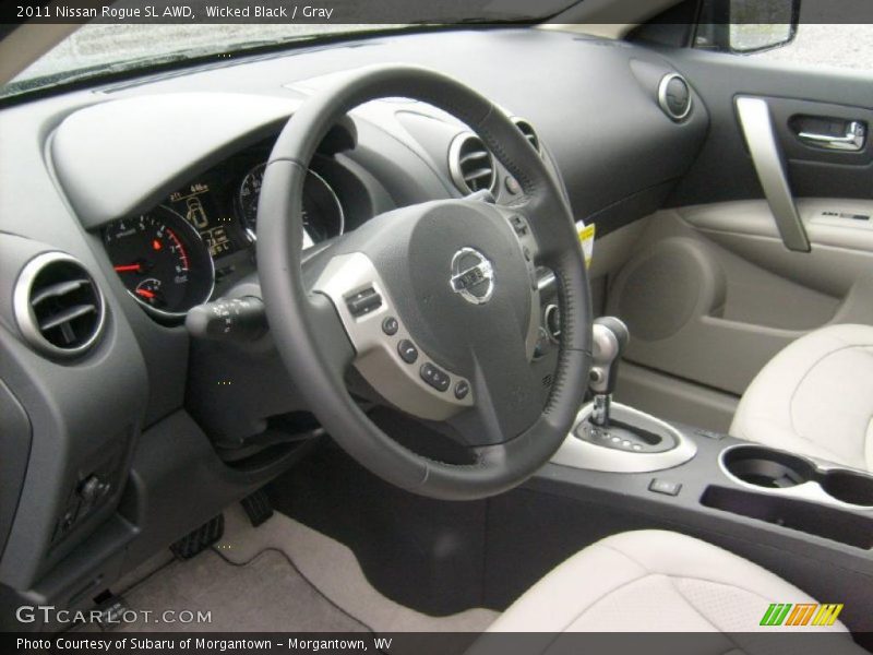 Wicked Black / Gray 2011 Nissan Rogue SL AWD