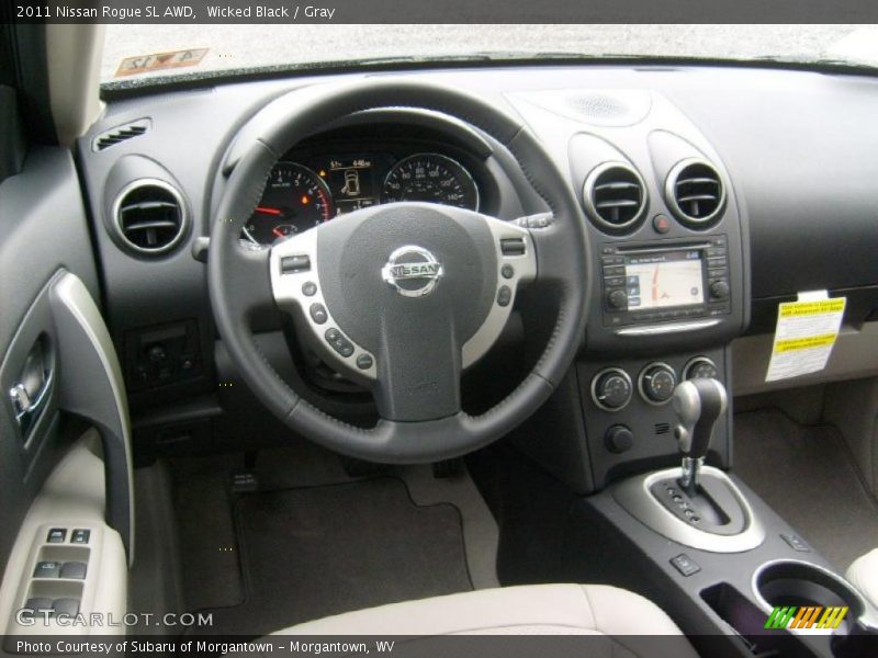 Wicked Black / Gray 2011 Nissan Rogue SL AWD