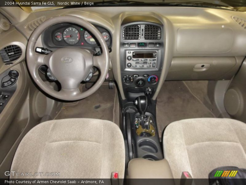 Nordic White / Beige 2004 Hyundai Santa Fe GLS