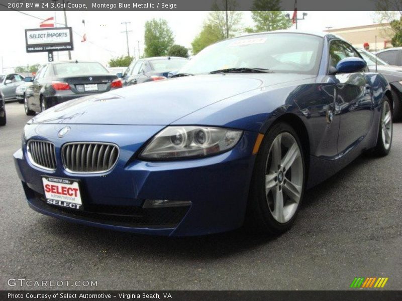 Montego Blue Metallic / Beige 2007 BMW Z4 3.0si Coupe