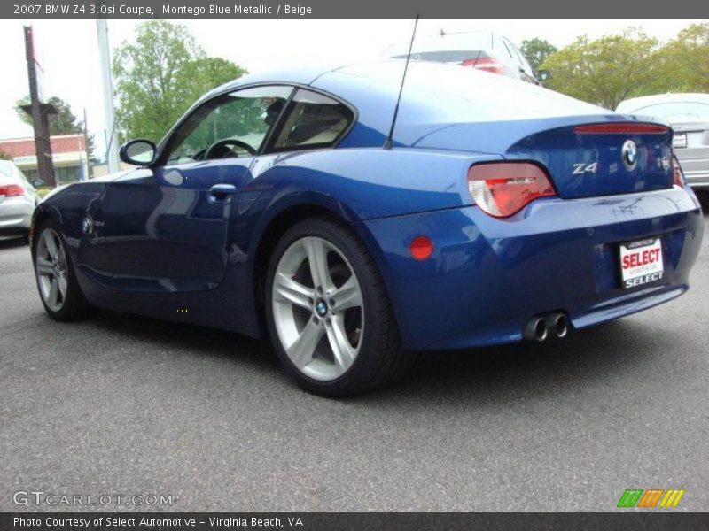 Montego Blue Metallic / Beige 2007 BMW Z4 3.0si Coupe