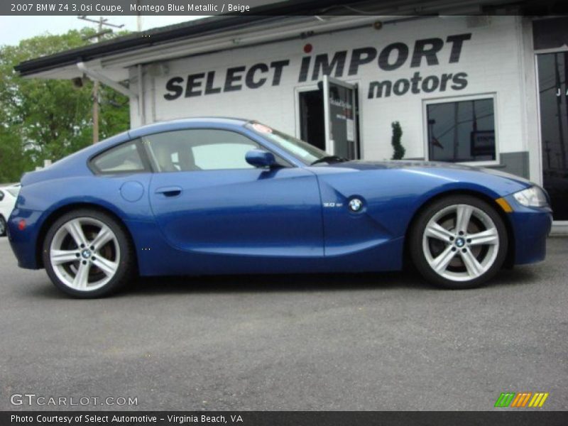 Montego Blue Metallic / Beige 2007 BMW Z4 3.0si Coupe