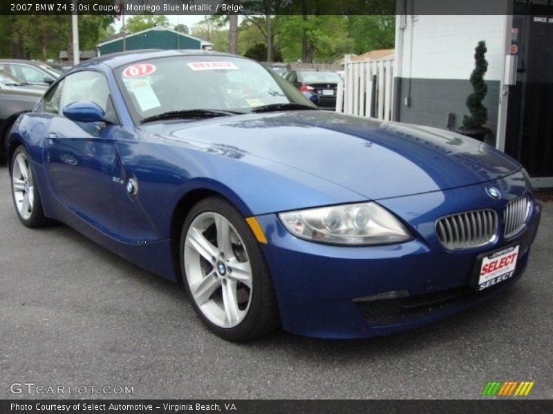 Montego Blue Metallic / Beige 2007 BMW Z4 3.0si Coupe