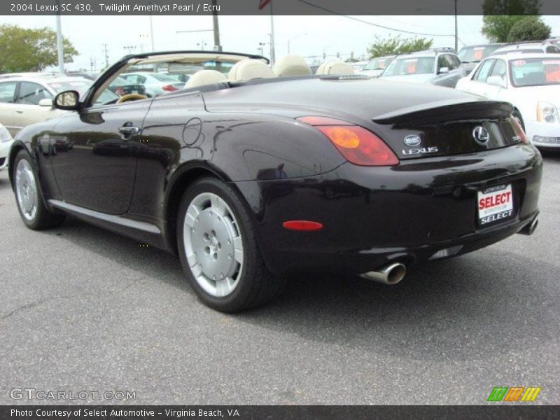 Twilight Amethyst Pearl / Ecru 2004 Lexus SC 430