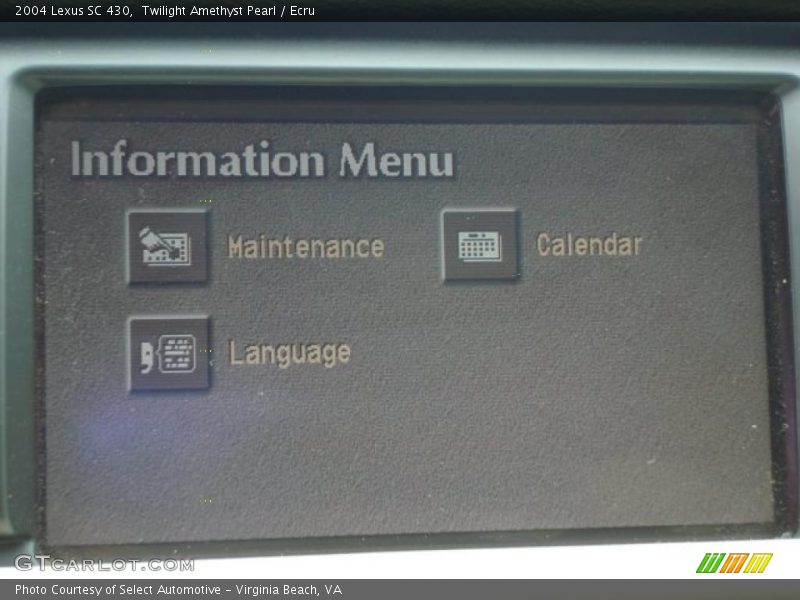 Twilight Amethyst Pearl / Ecru 2004 Lexus SC 430