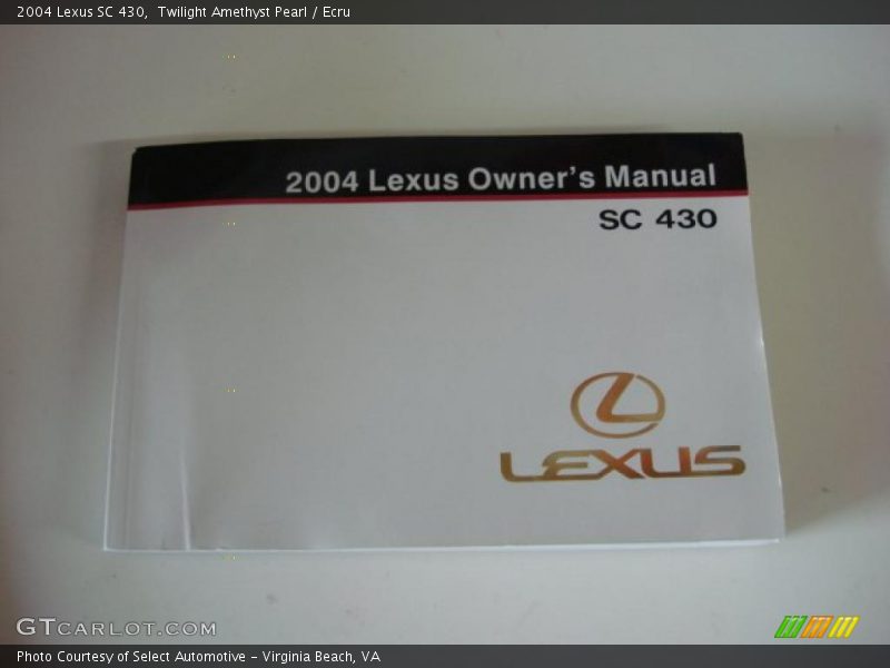 Twilight Amethyst Pearl / Ecru 2004 Lexus SC 430