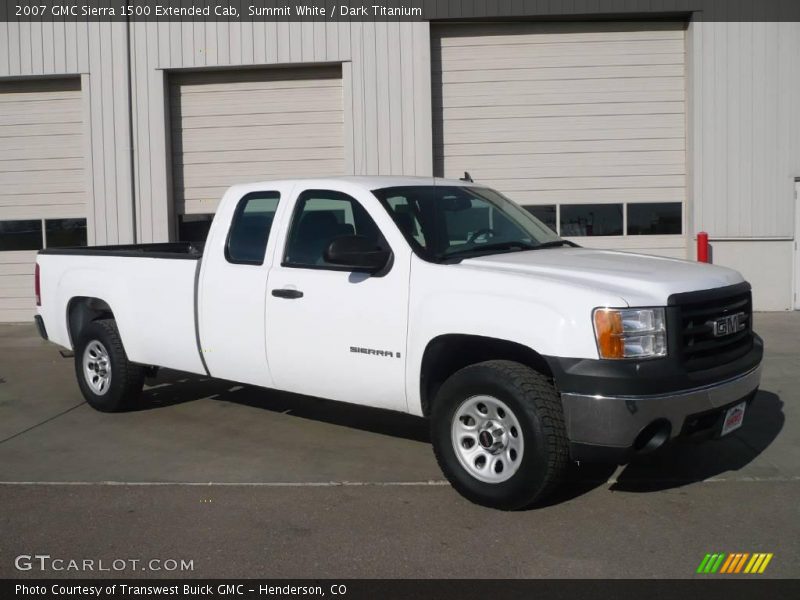 Summit White / Dark Titanium 2007 GMC Sierra 1500 Extended Cab