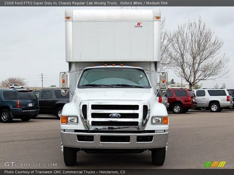 Oxford White / Medium Flint 2008 Ford F750 Super Duty XL Chassis Regular Cab Moving Truck