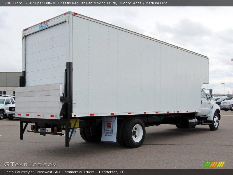 Oxford White / Medium Flint 2008 Ford F750 Super Duty XL Chassis Regular Cab Moving Truck