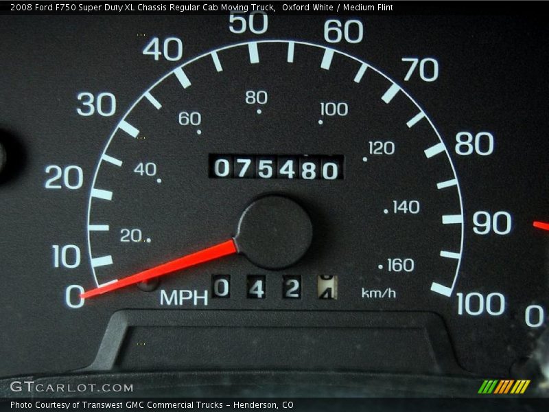 Oxford White / Medium Flint 2008 Ford F750 Super Duty XL Chassis Regular Cab Moving Truck