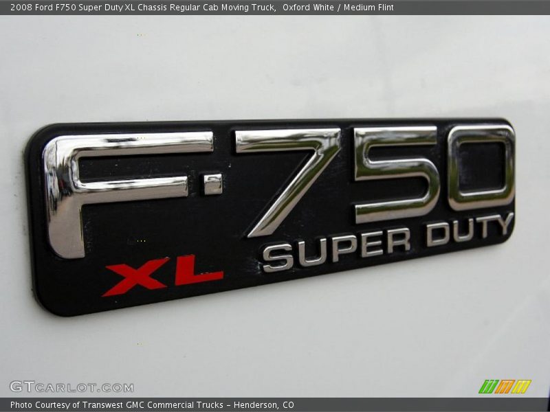 Oxford White / Medium Flint 2008 Ford F750 Super Duty XL Chassis Regular Cab Moving Truck