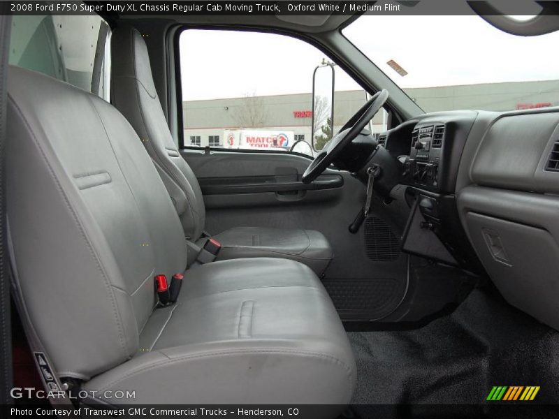Oxford White / Medium Flint 2008 Ford F750 Super Duty XL Chassis Regular Cab Moving Truck