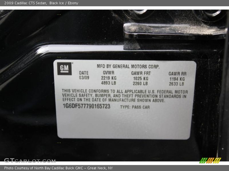 Black Ice / Ebony 2009 Cadillac CTS Sedan
