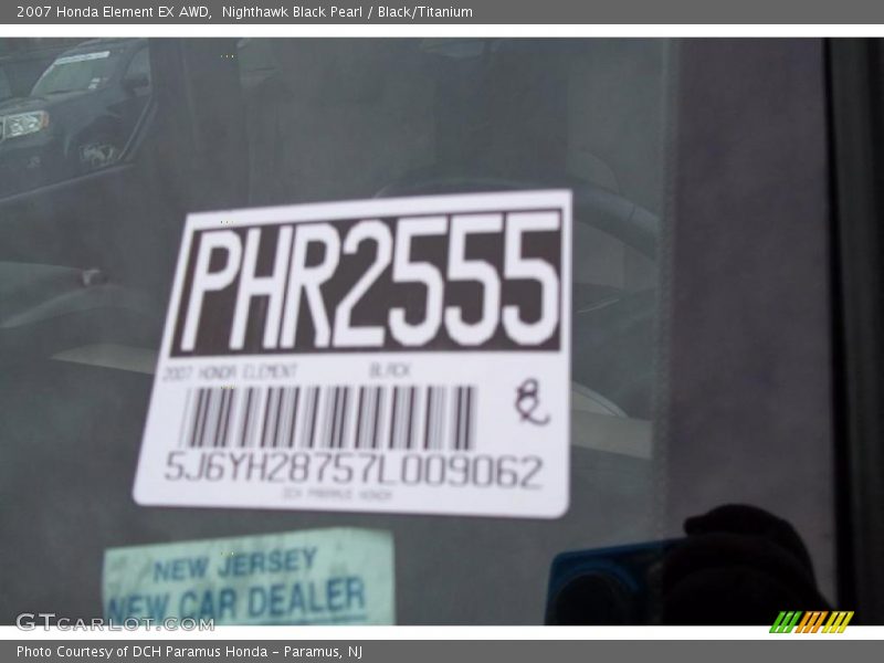 Nighthawk Black Pearl / Black/Titanium 2007 Honda Element EX AWD