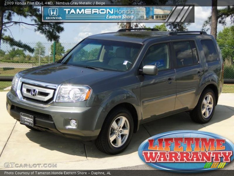 Nimbus Gray Metallic / Beige 2009 Honda Pilot EX-L 4WD