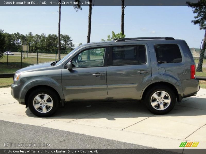 Nimbus Gray Metallic / Beige 2009 Honda Pilot EX-L 4WD