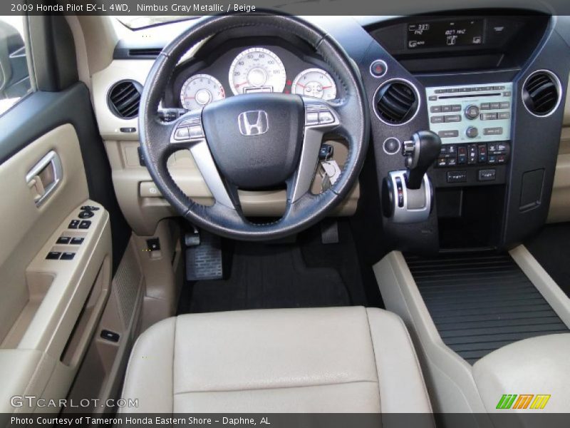 Nimbus Gray Metallic / Beige 2009 Honda Pilot EX-L 4WD