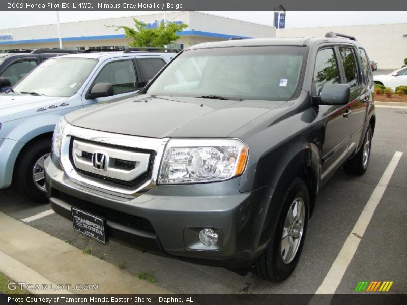Nimbus Gray Metallic / Beige 2009 Honda Pilot EX-L 4WD